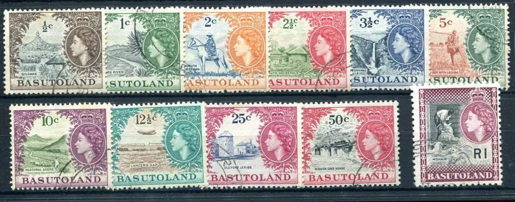 Basutoland 1961/63 QEII New Currency defins to 1R. ... Image 1++