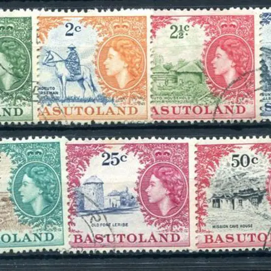 Basutoland 1961/63 QEII New Currency defins to 1R. ...