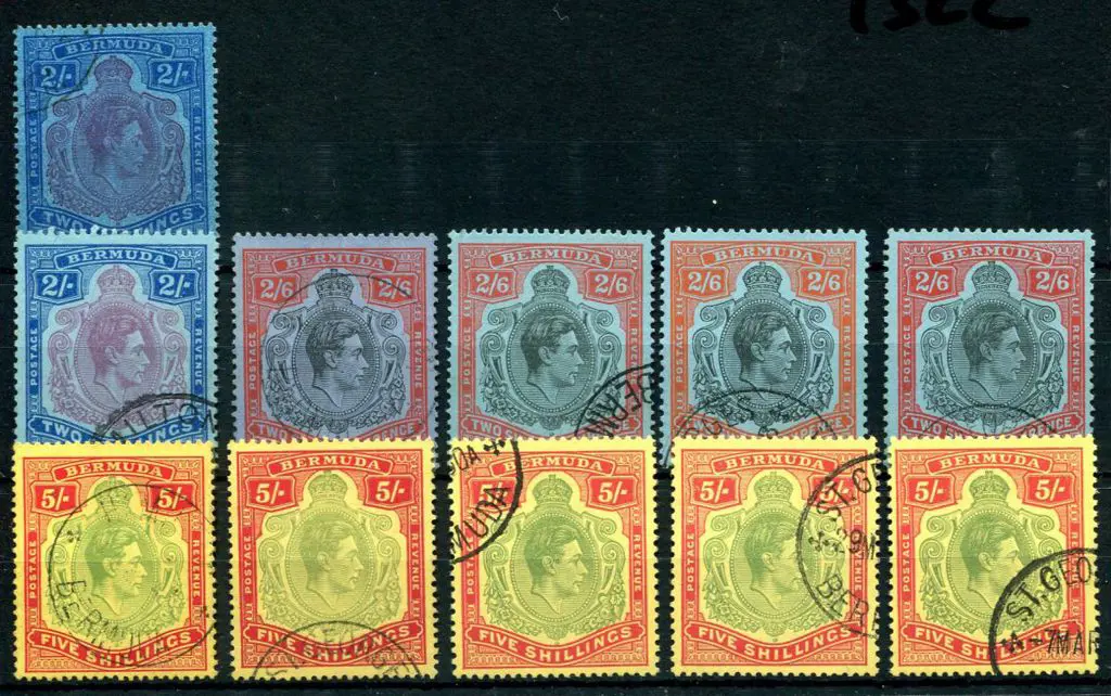 Bermuda 1938/53 KGVI 2/- (SG 116, 116a), 2/6d (SG ... Image 1++