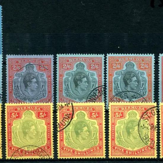 Bermuda 1938/53 KGVI 2/- (SG 116, 116a), 2/6d (SG ...