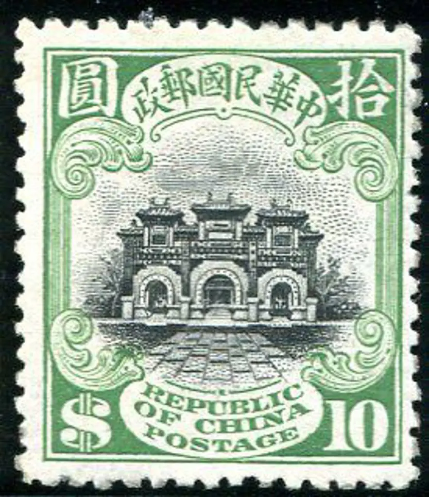 China 1913 $10 black & green from London printing. ... Image 1++