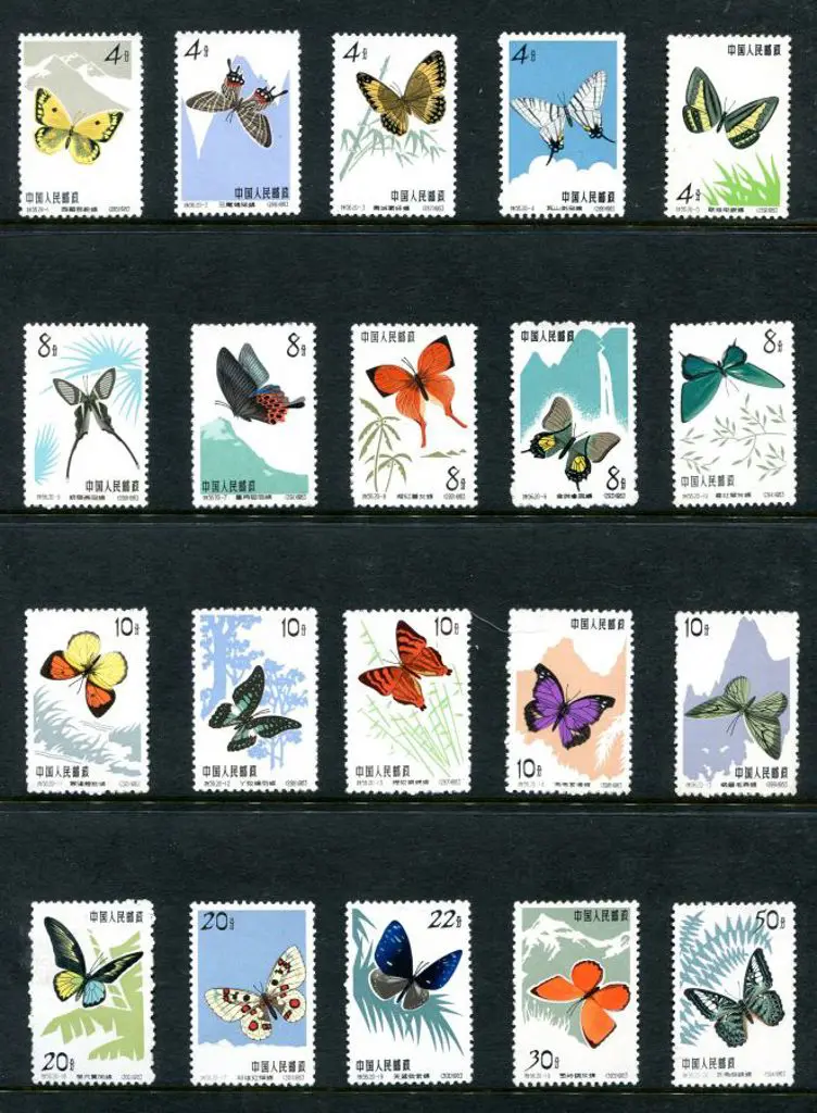China 1963 Butterflies set of 20. MUH without gum ... Image 1++