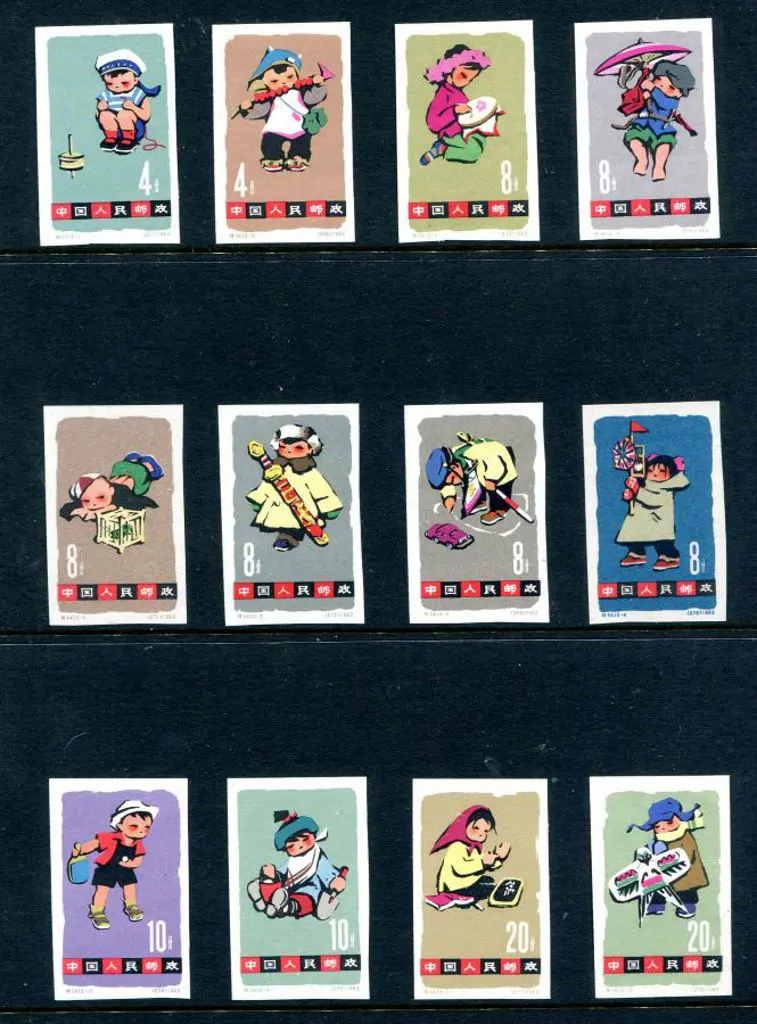 China 1963 Children set of 12 imperforate as per ... Image 1++