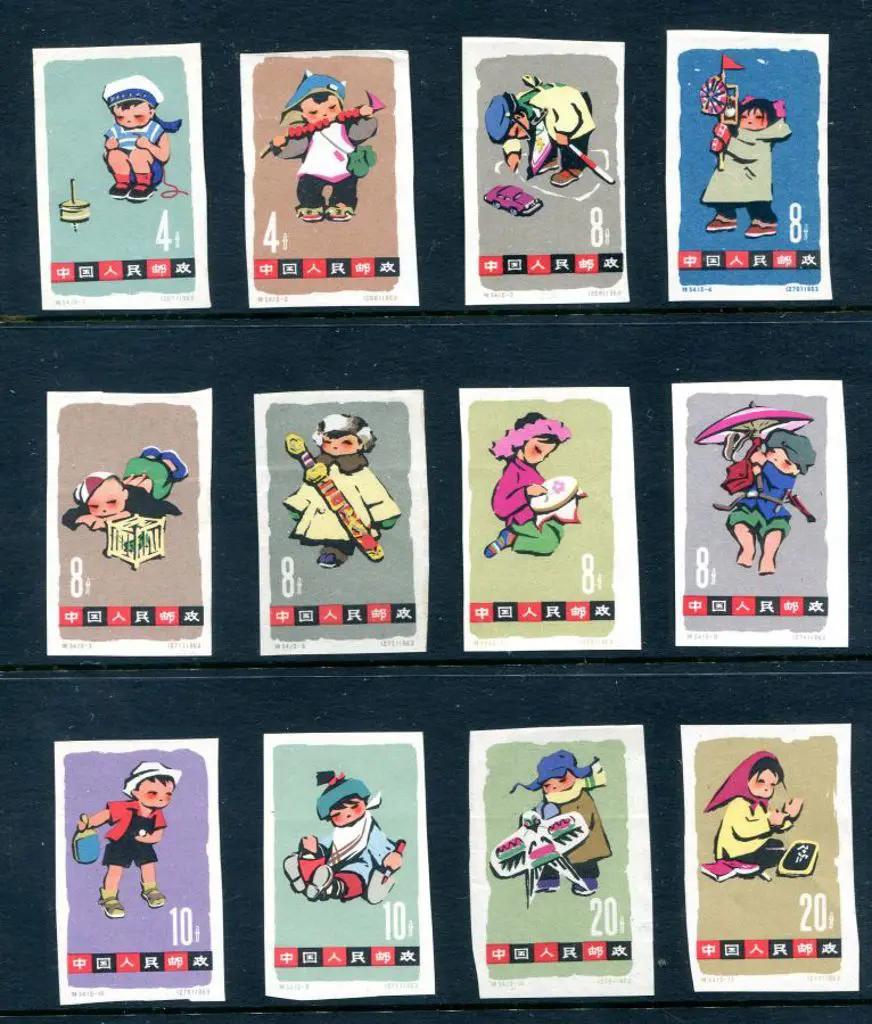 China 1963 Children set of 12 imperforate as per ... Image 1++