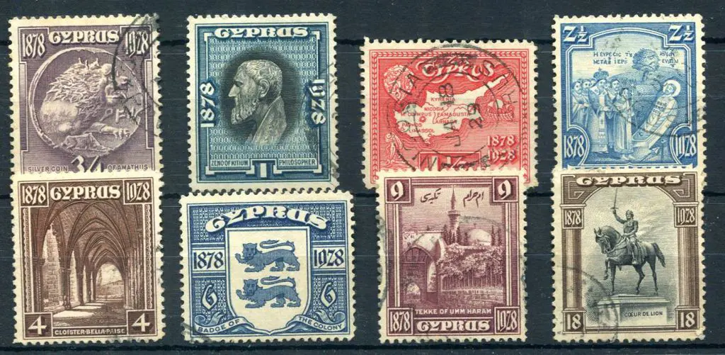 Cyprus 1928 50th Anniv of British Rule to 18pi. ... Image 1++