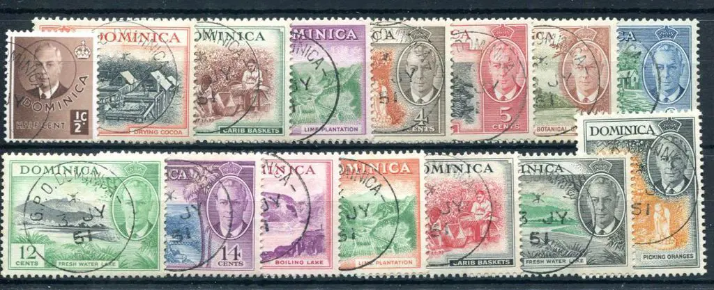 Dominica 1951 KGVI defins complete to $2.40. Fine ... Image 1++
