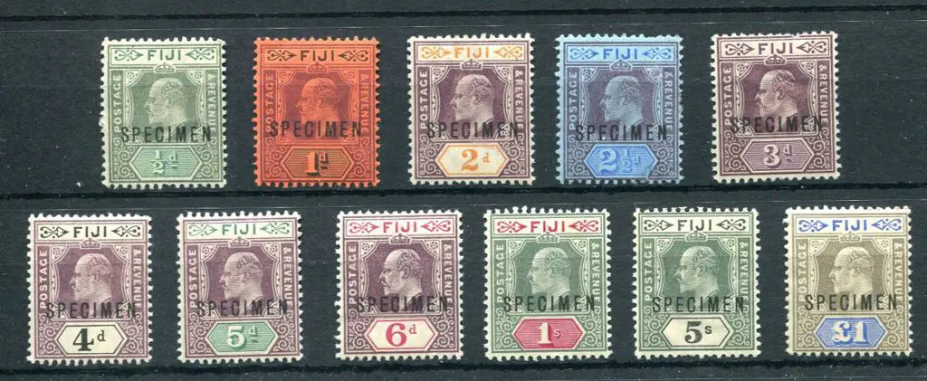 Fiji 1903 ½d to £1 KEVII, crown CA wmk ovptd ... Image 1++