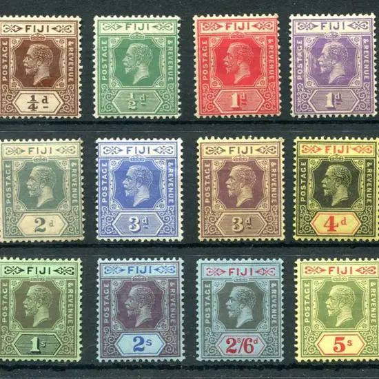Fiji 1922/27 ¼d to £1 KGV with script wmk to 5/- ...
