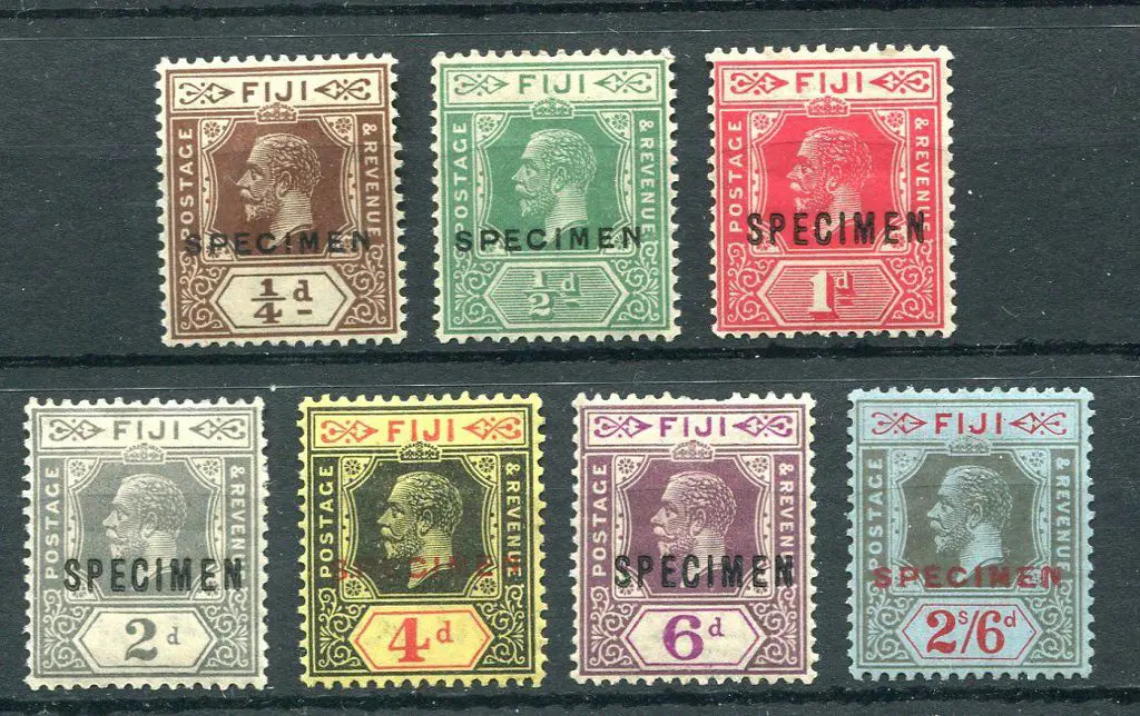 Fiji 1922/27 ¼d to 6d script wmk plus 2/6d all ... Image 1++