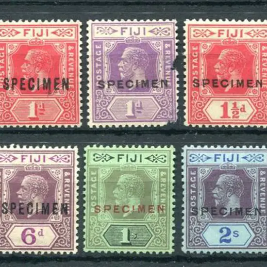 Fiji 1922/27 ¼ to 5/- KGV script wmk set of 14 ...