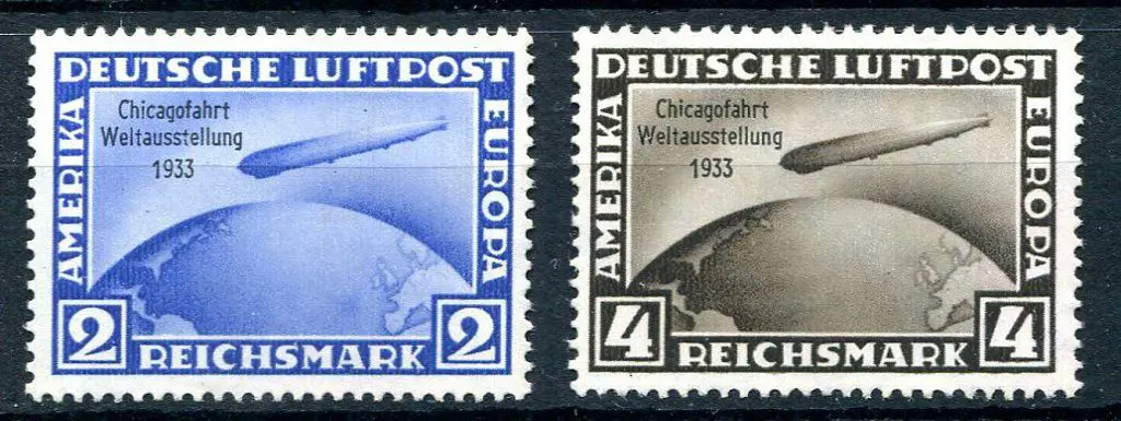 Germany 1933 2m & 4m Chicago World Flight. Mint ... Image 1++