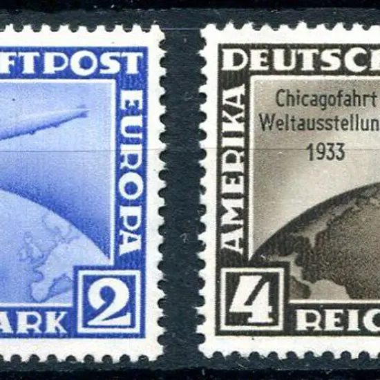 Germany 1933 2m & 4m Chicago World Flight. Mint ...