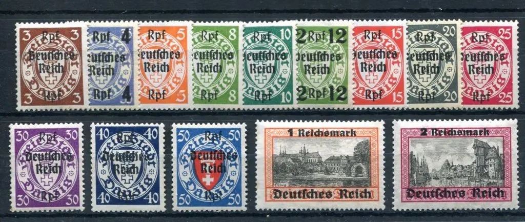 Germany 1939 "Deutsches Reich" ovpts on Danzig ... Image 1++