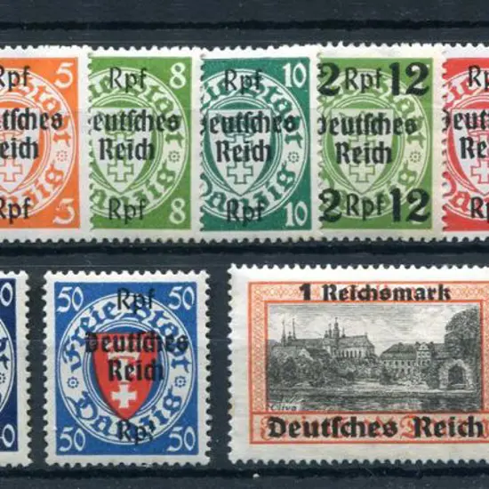 Germany 1939 "Deutsches Reich" ovpts on Danzig ...