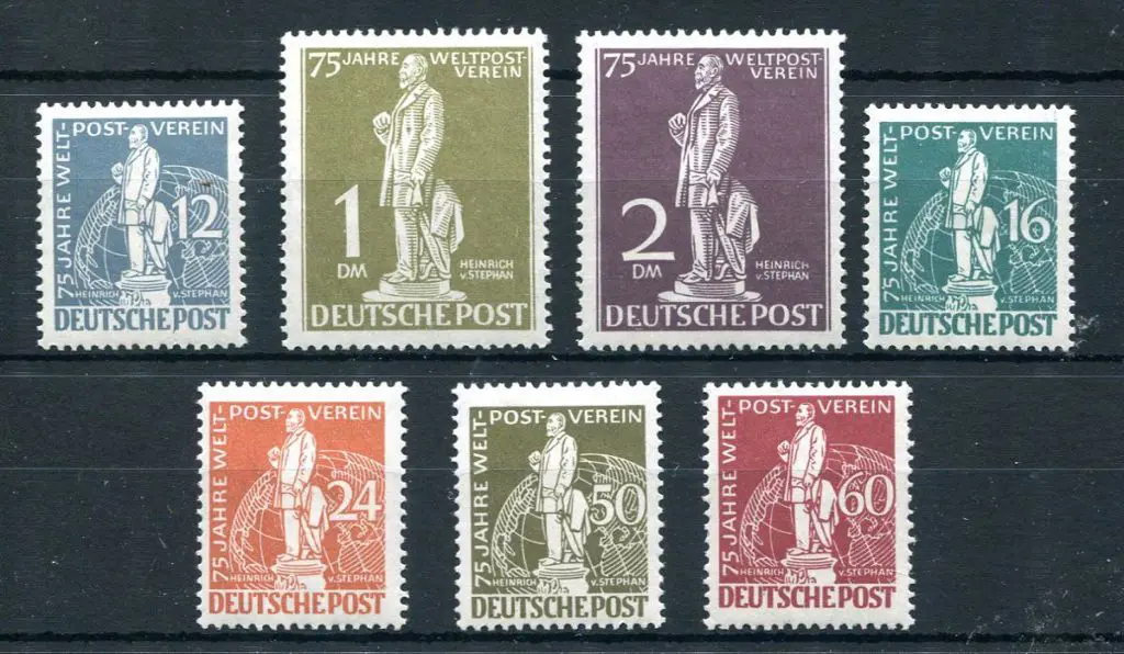 Germany Berlin 1949 UPU set of 7. Fresh MLH. SG ... Image 1++