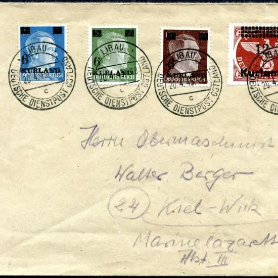 Germany-Third Reich 1945 (20th Apr) Libau to Kiel ...