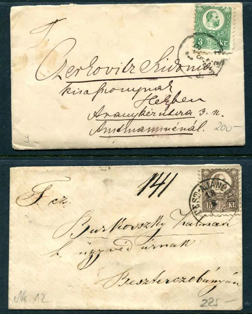 Hungary 1871 3k green & 15k brown Engraved on ... Image 1++
