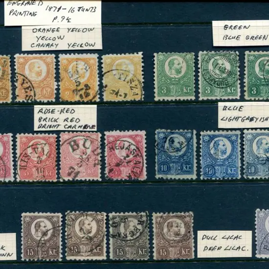 Hungary 1871 Engraved sets of 6 to 25k x 2 plus 2 ...
