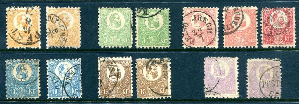 Hungary 1871 Lithographed sets of 6 x 2. Good to ... Image 1++