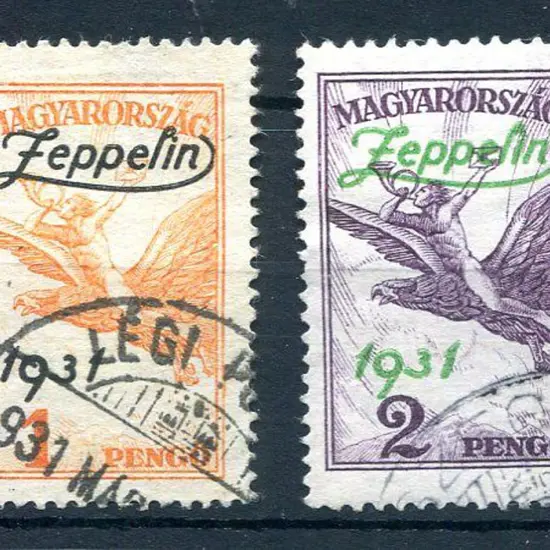 Hungary 1931 "Zeppelin 1931" ovpts on 1p & 2d. ...