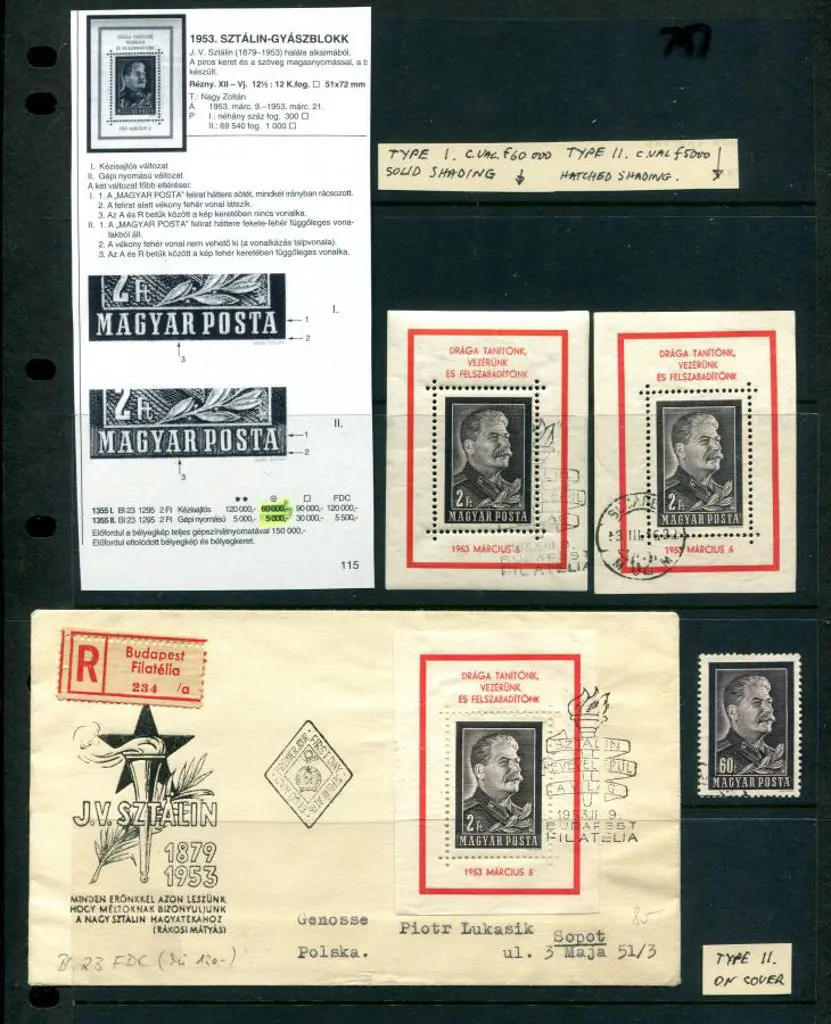 Hungary 1953 Death of Stalin M/S type I (Mi 1355I) ... Image 1++