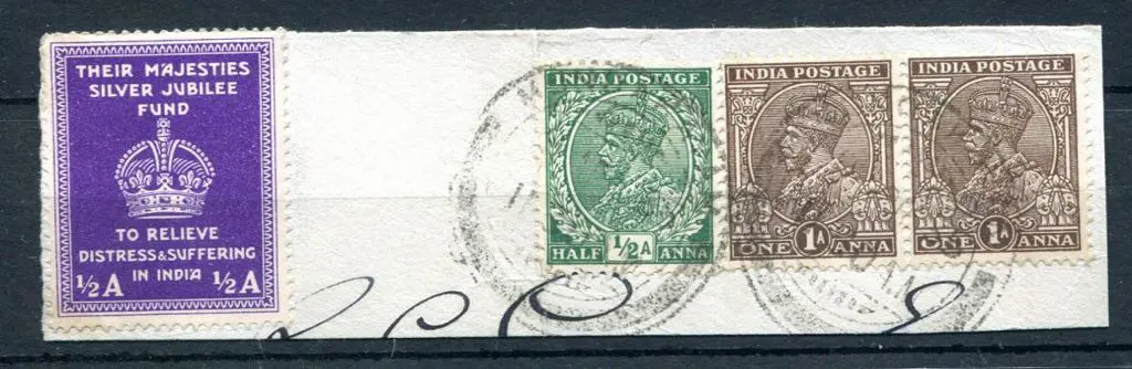 India 1930 ½a "Their Majesties Silver Jubilee Fund ... Image 1++