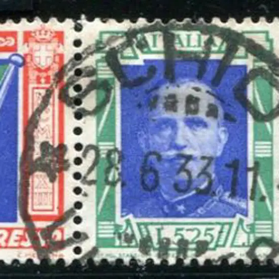 Italy 1933 5l25 + 19l75 Balbo Flight strip of 3 ...