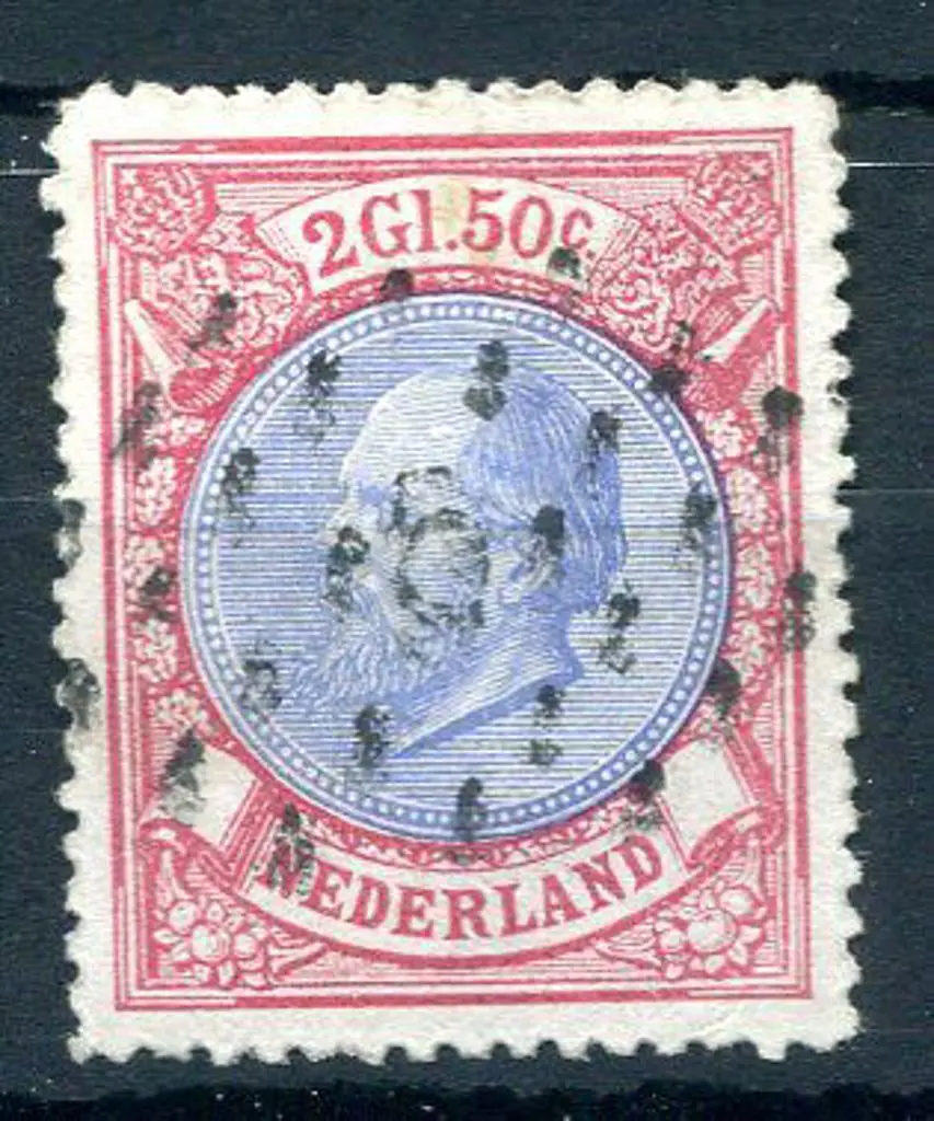 Netherlands 1872/91 2g50 ultramarine & rose F/U ... Image 1++
