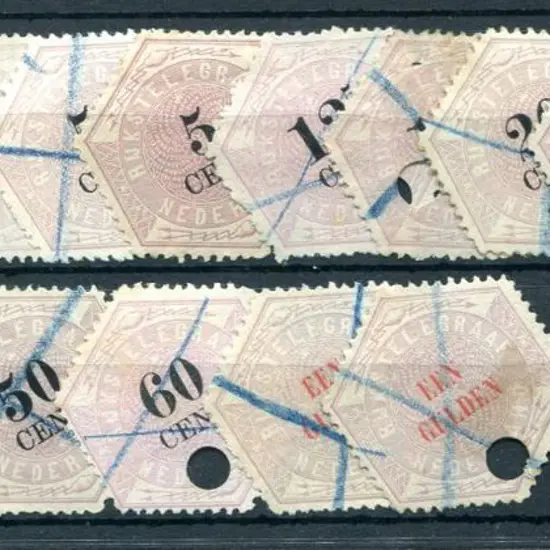 Netherlands 1877 Telegraph hexagonals used with ...