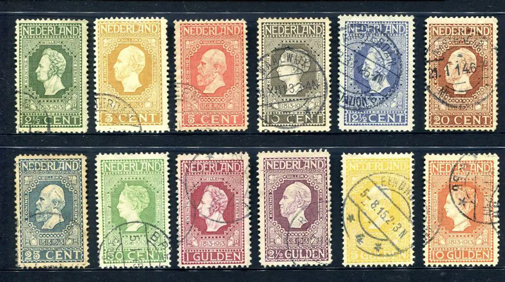 Netherlands 1913 Centenary set of 12 to 10g. All ... Image 1++
