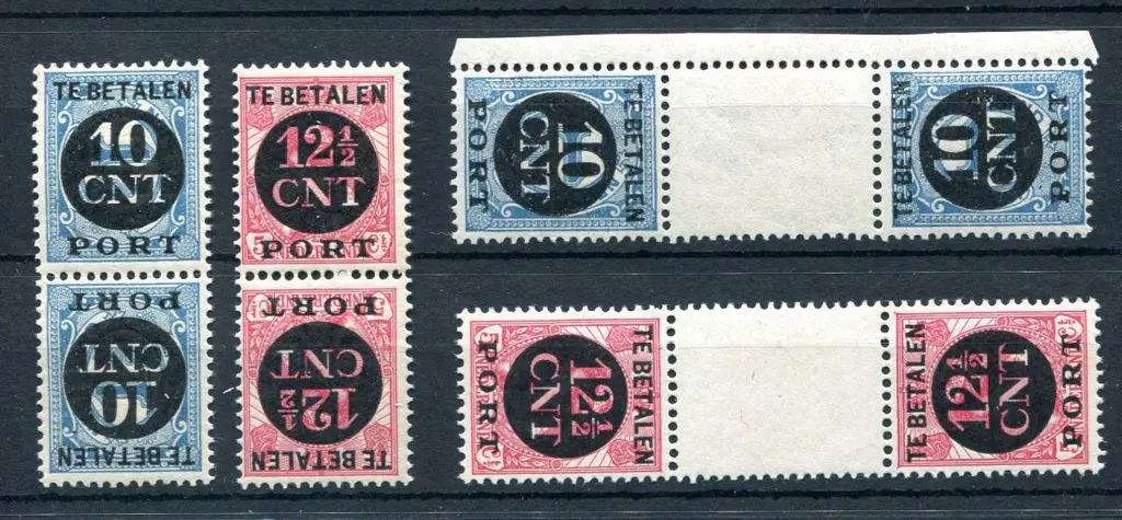 Netherlands 1924 10¢ on 1½¢ & 12½¢ on 8¢ ... Image 1++