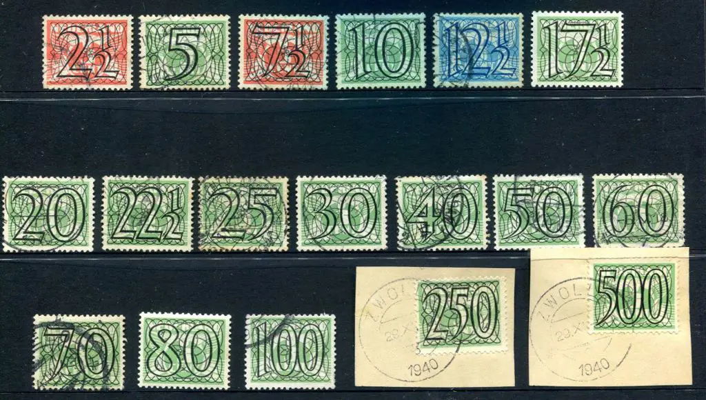 Netherlands 1940 "Figures" surcharges to 500, the ... Image 1++