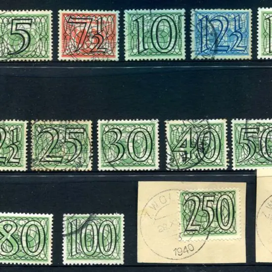 Netherlands 1940 "Figures" surcharges to 500, the ...