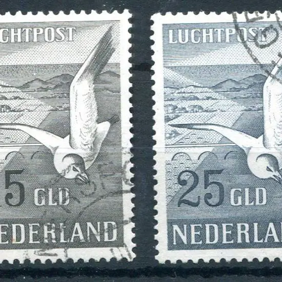 Netherlands 1951 15g & 25g "Seagull" Airs. F/U ...
