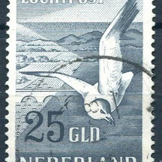 Netherlands 1951 25g "Seagull" Air. F/U. SG 743, ...