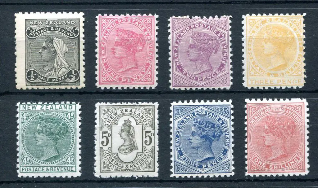 New Zealand 1882/1900 QV Second Sideface set to ... Image 1++