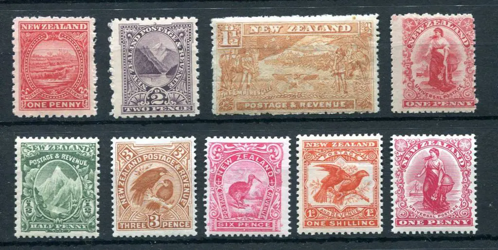 New Zealand 1900 Pictorials with 1d & 2d perf. 11, ... Image 1++