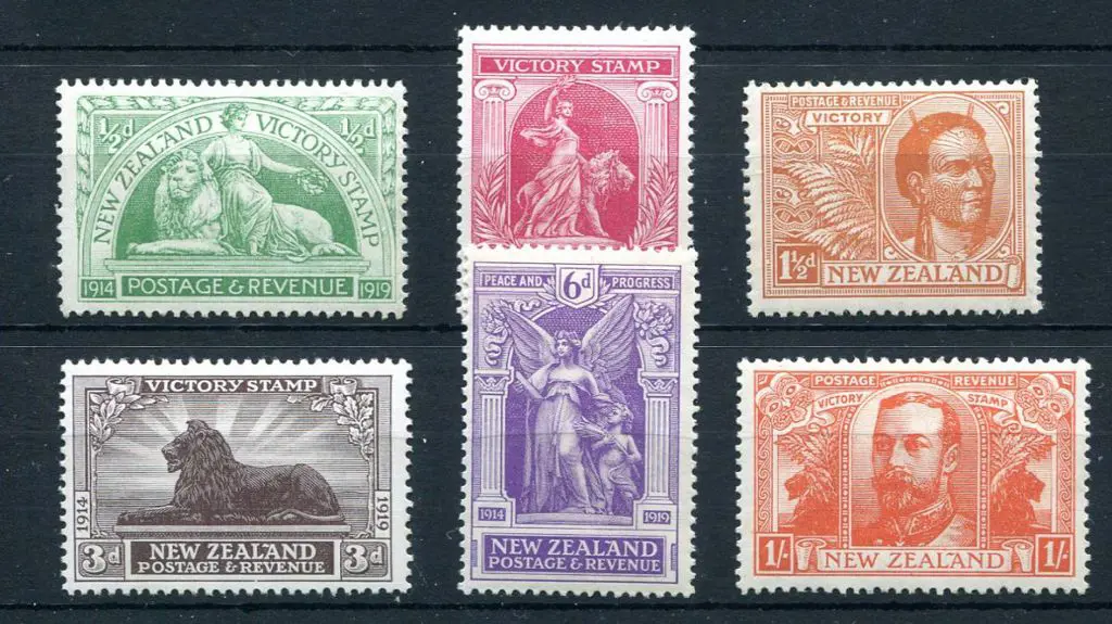 New Zealand 1920 Victory set of 6. Fresh MUH. SG ... Image 1++
