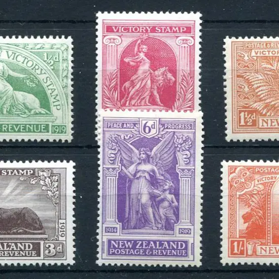 New Zealand 1920 Victory set of 6. Fresh MUH. SG ...