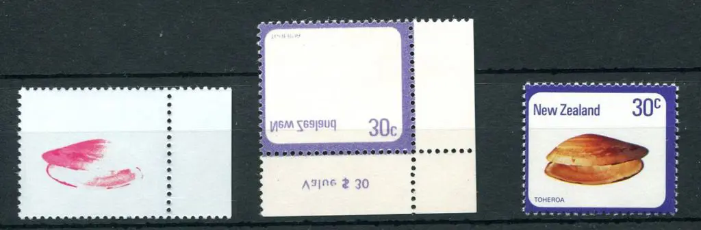 New Zealand 1975/81 30c Clam with two examples ... Image 1++