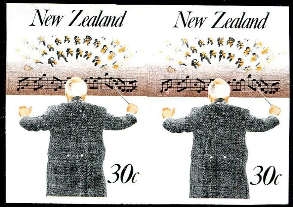 New Zealand 1986 30c Music imperforate horizontal ... Image 1++