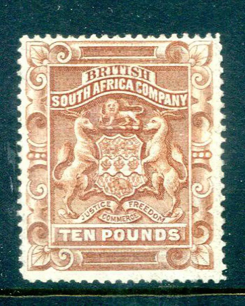 Rhodesia 1892/93 £10 brown. MLH with BPA Cert. ... Image 1++