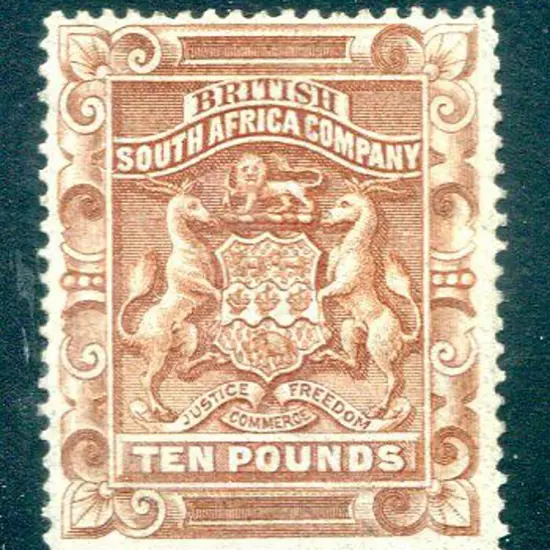 Rhodesia 1892/93 £10 brown. MLH with BPA Cert. ...