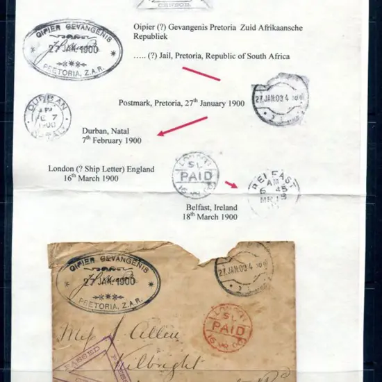 South Africa-Boer War 1900 (27th Jan) Censored ...