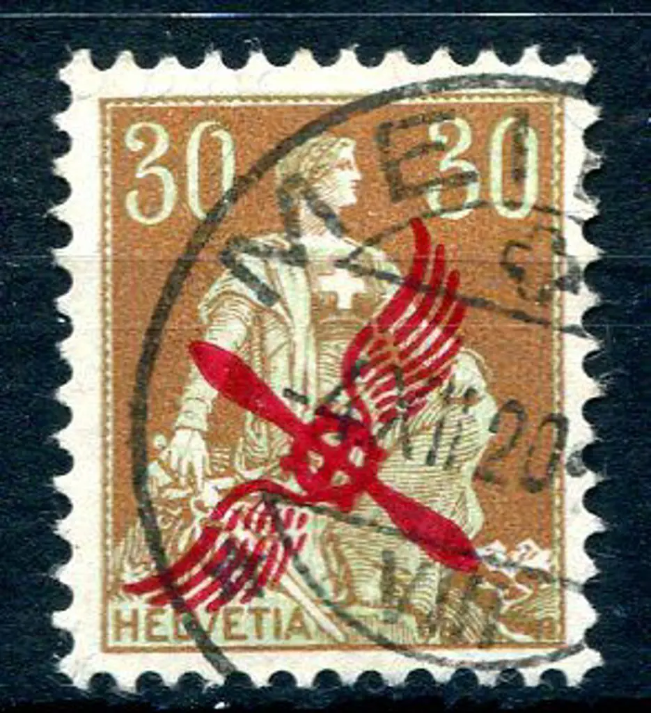 Switzerland 1919 30¢ Air with cds of 4/12/20. ... Image 1++