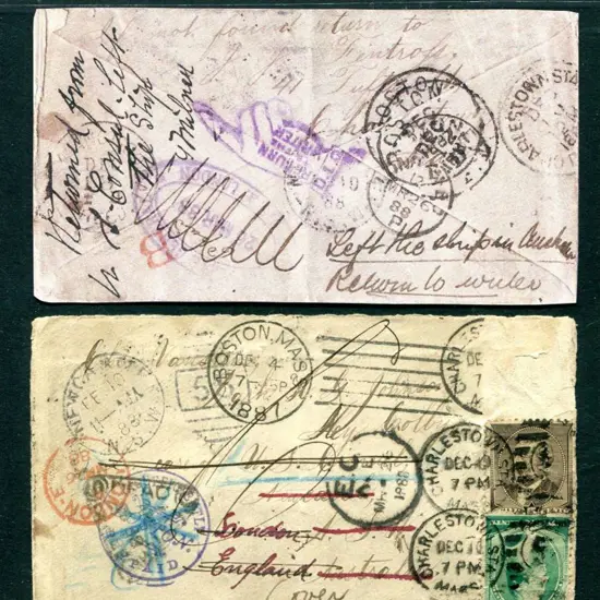 USA 1888 A much-travelled envelope to US Consulate ...
