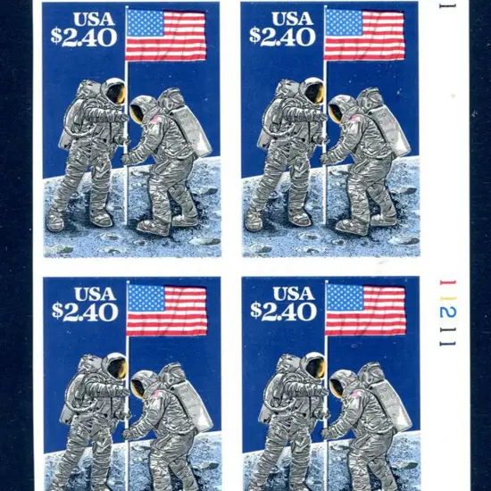 USA 1989 $2.40 Moon Landing Anniv imperforate ...
