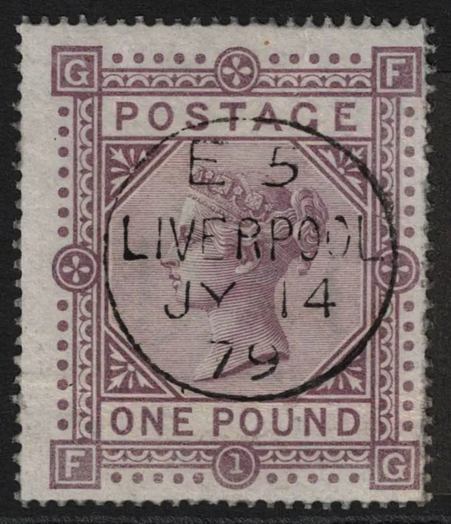 Great Britain 1878 £1 brown-lilac QV, Plate 1, ... Image 1++