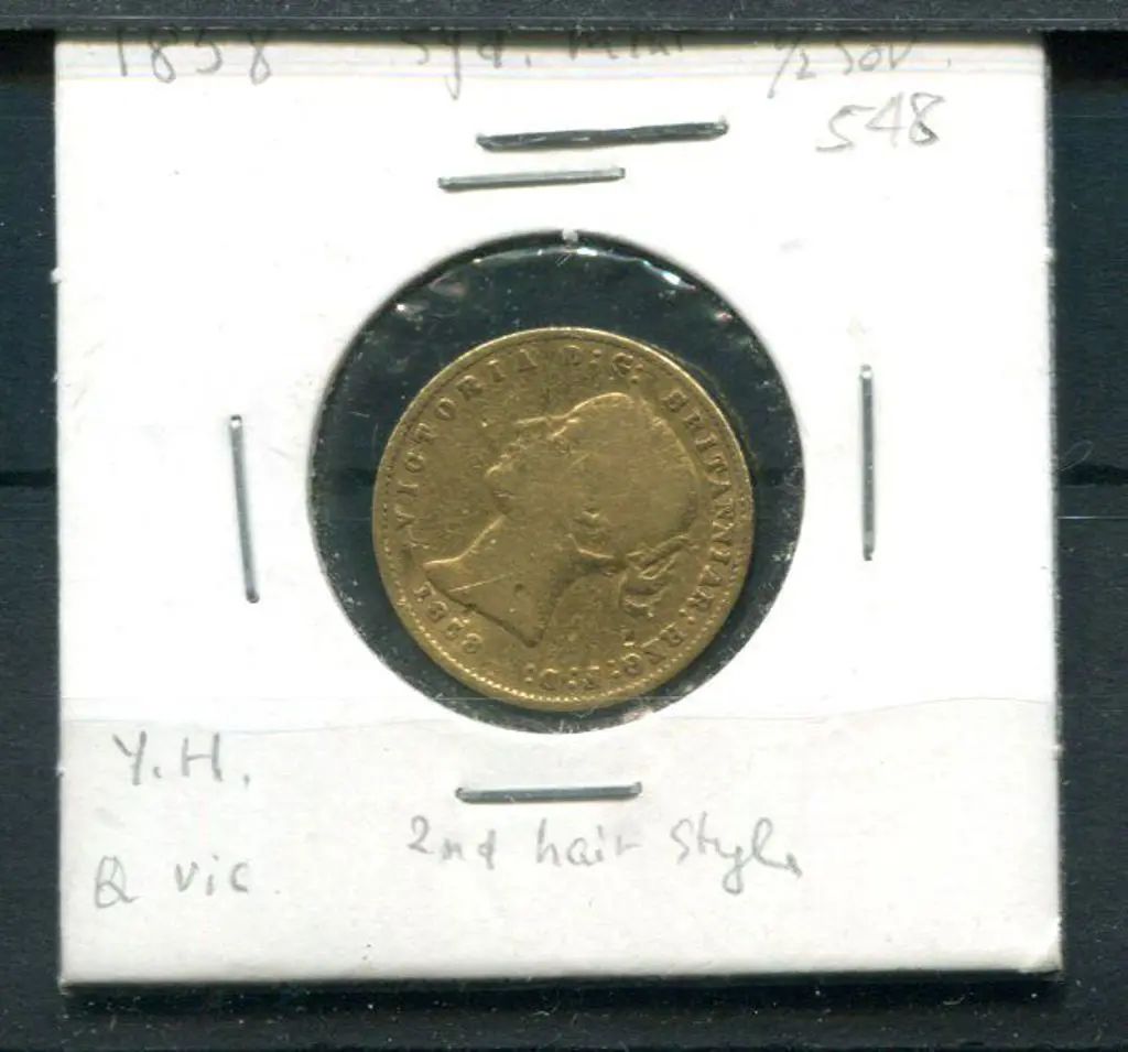 1858 QV half sovereign from Sydney Mint. Vg Image 1++