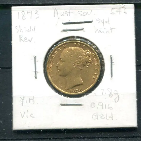 1873 QV sovereign from Sydney mint. VF